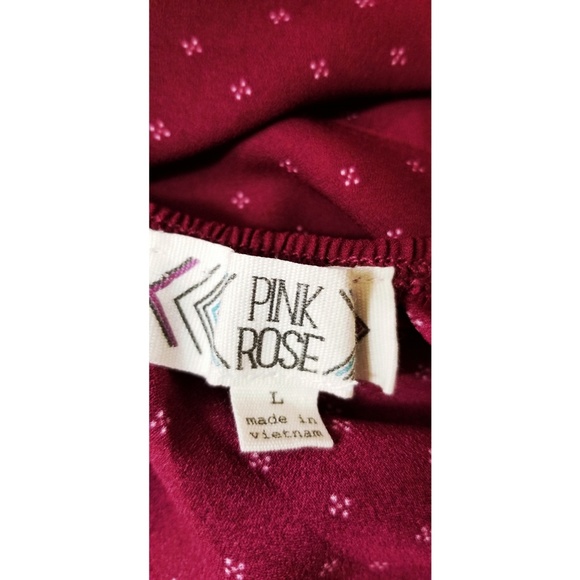 Pink Rose cold shoulder boho top maroon L - Picture 2 of 8
